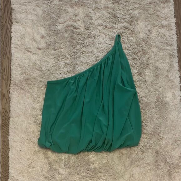 Express Green One-Shoulder Top - Picture 1 of 6